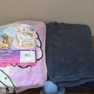 Disney Princess Pink and Blue Blanket Duo